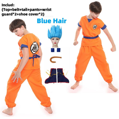 Kids Roku Cosplay Costume Saiyan Anime Outfit Set