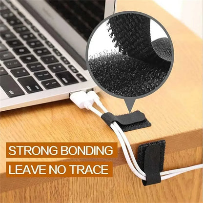 Reusable Velcro Cable Ties – Adjustable Self-Adhesive Cord Organizer