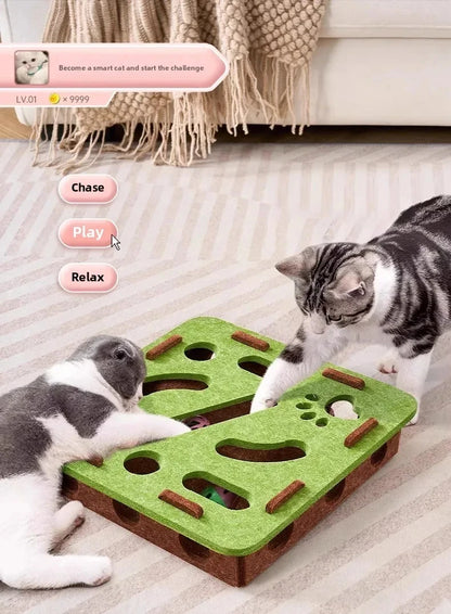 Interactive Cat Puzzle Toy with Ball – Indoor Exercise Game
