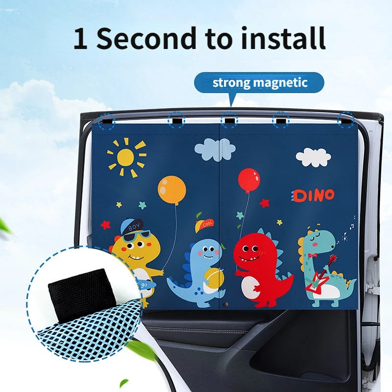 Magnetic Car Window Shades with UV Protection Mesh Cover