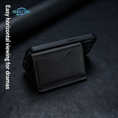 Mag Safe Card Holder PU Leather Magnetic Trifold Wallet