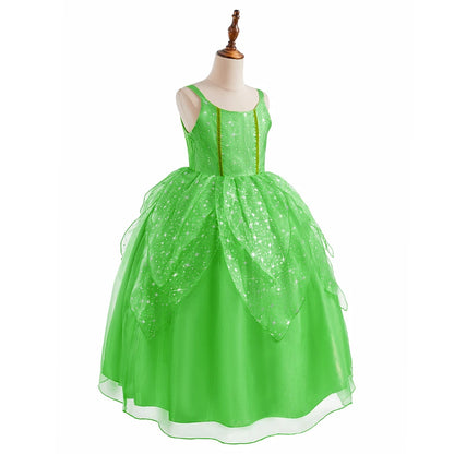 Girls Princess Dress Elsa Anna Kids Cosplay Costume