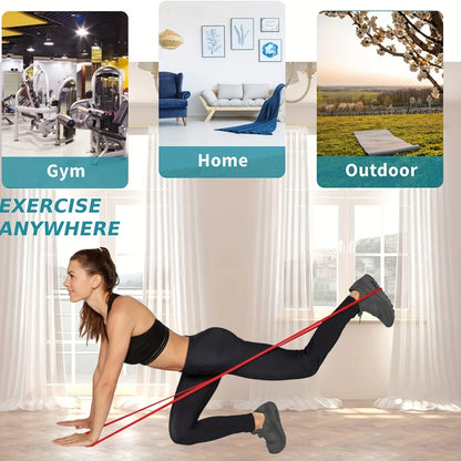 TPE Resistance Band Set for Home Gym Strength Training & Yoga