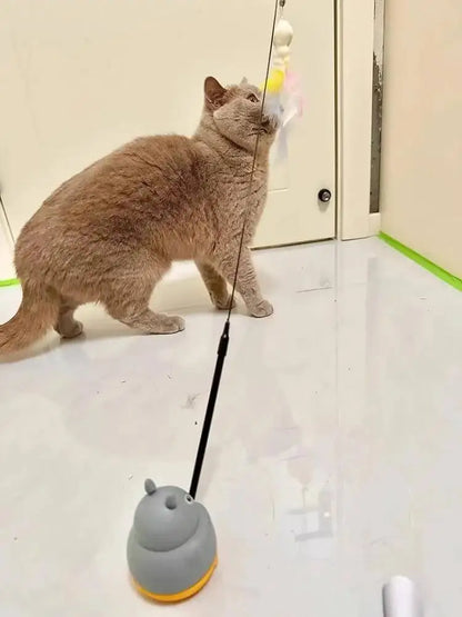Cat Teaser Wand with Bell & Feather – Interactive Toy