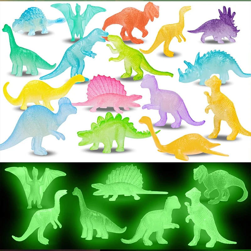 Glow in the Dark Dinosaur Toys 13/16PCS Mini Dino Set