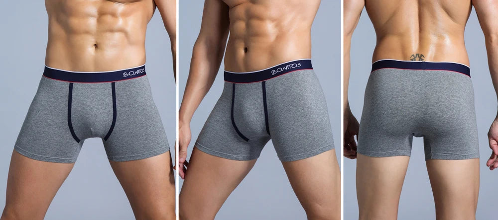Men's Cotton Boxer Shorts 4PCS Soft Stretch Underwear Set