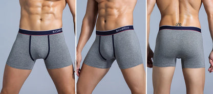 Men's Cotton Boxer Shorts 4PCS Soft Stretch Underwear Set