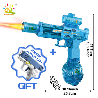 A rechargeable water blaster made for exciting pool, beach, and outdoor water games.