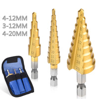 HSS Step Drill Bit Set – Titanium Coated Cone Drill Bits