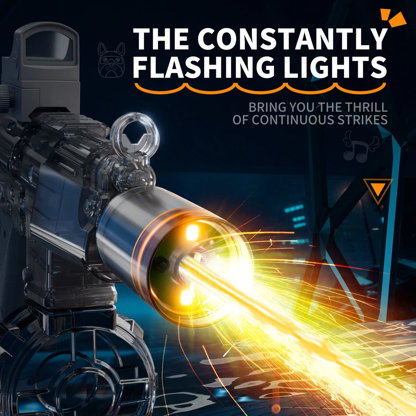 Electric Automatic Water Gun with Lights & Rechargeable Battery