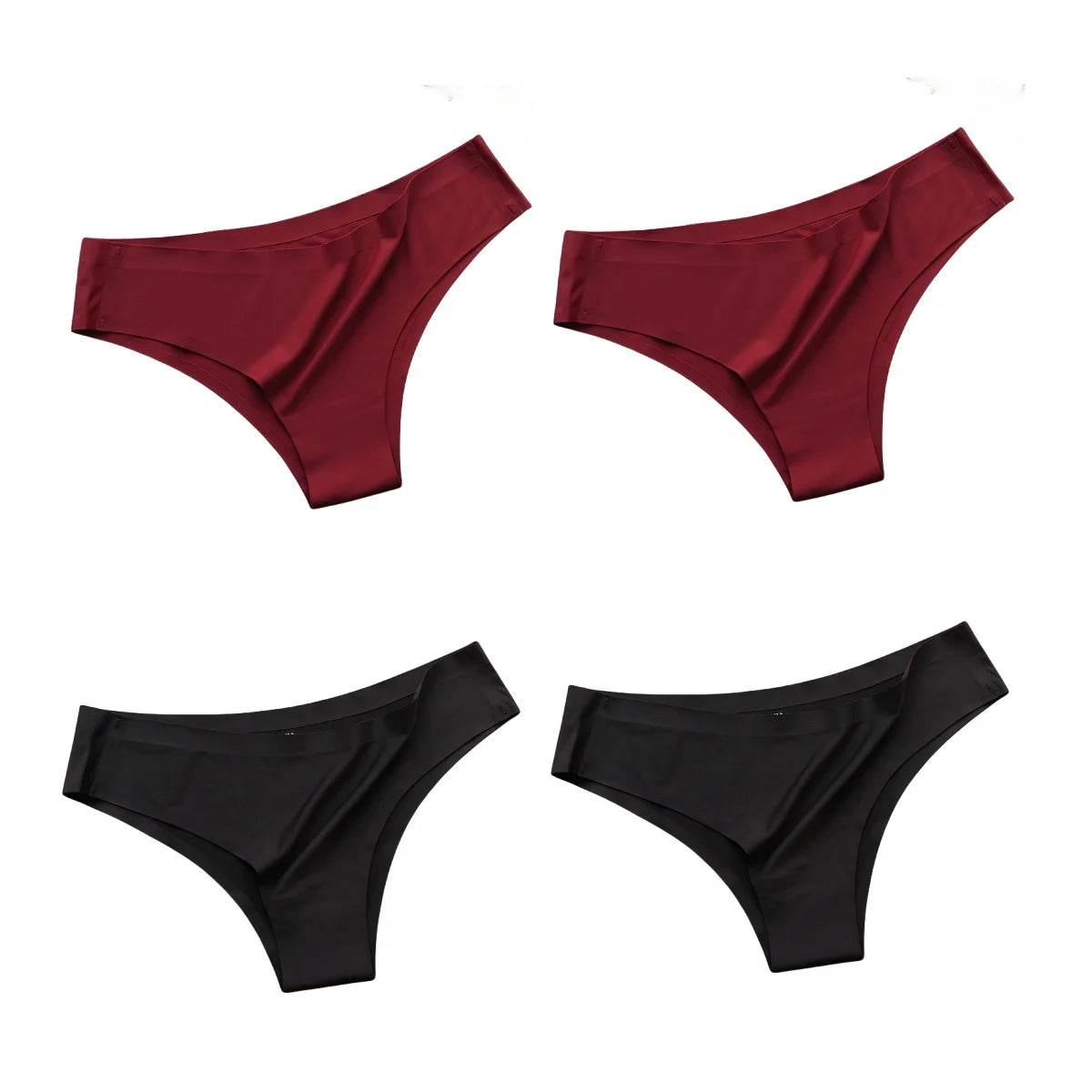 Seamless Brazilian Panties 4PCS Ice Silk Low Rise Briefs