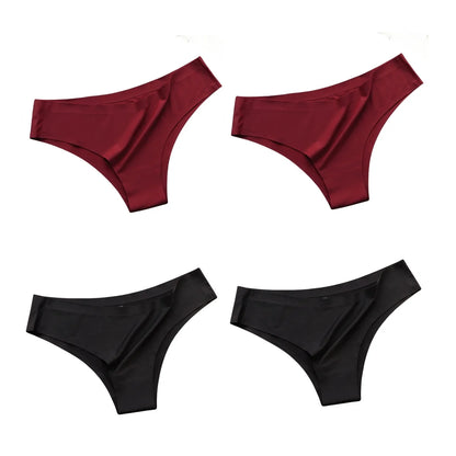 Seamless Brazilian Panties 4PCS Ice Silk Low Rise Briefs
