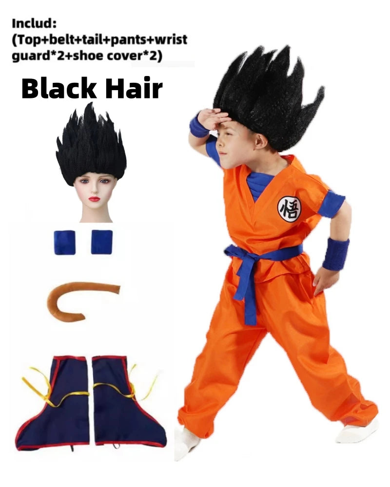 Kids Roku Cosplay Costume Saiyan Anime Outfit Set