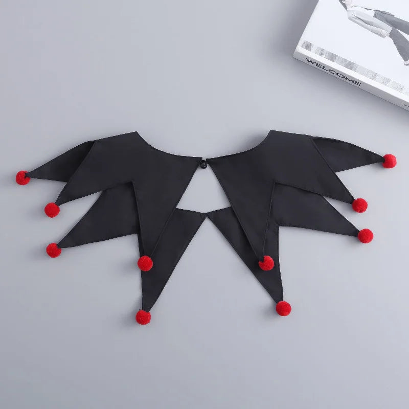 New Halloween Clown Collar Black and White Plaid Fake Collar European and American Men and Women Clown Costume Accessories