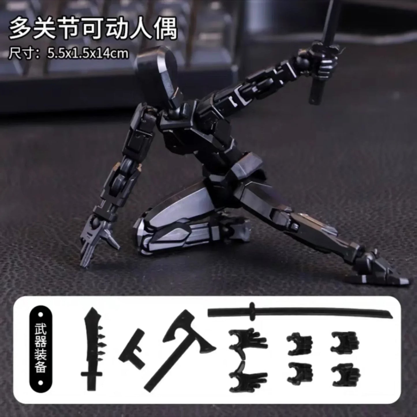 T13 Multi-Joint Robot Action Figure with Dog – 14cm Poseable Model