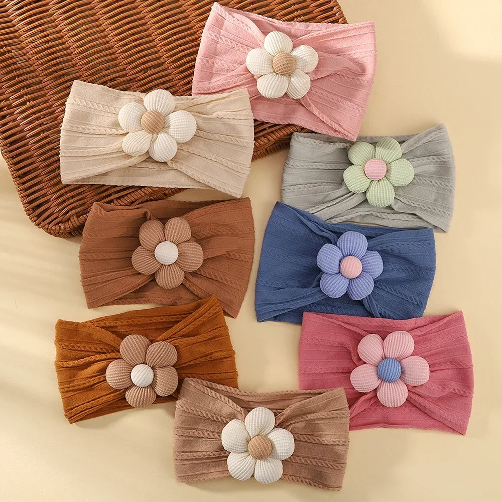 Baby Flower Headband Soft Nylon Newborn Hairband
