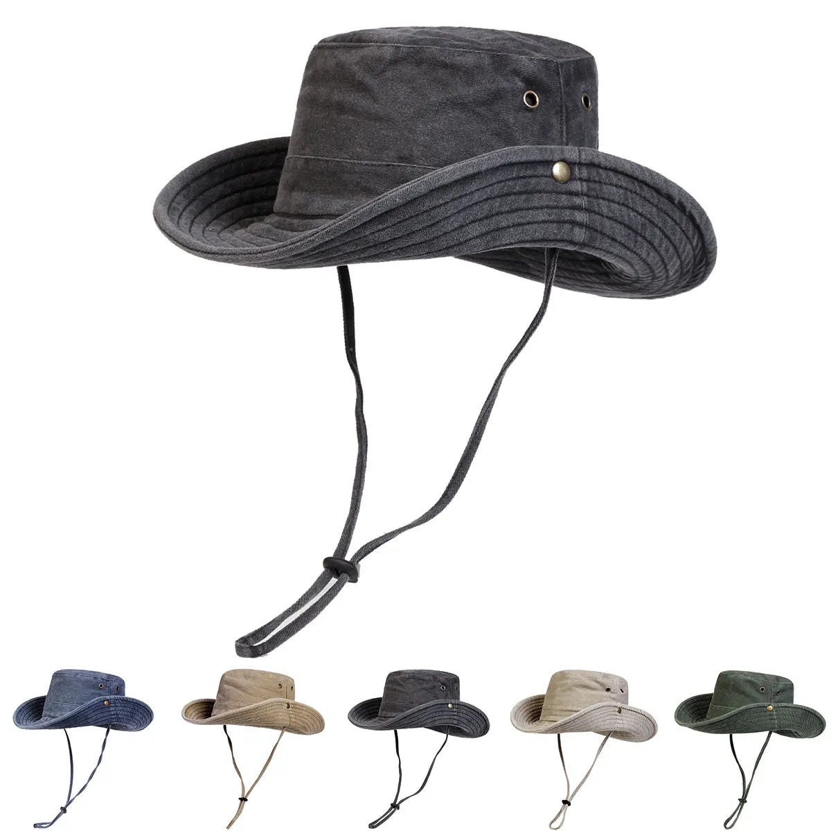 Men's Bucket Hat Wide Brim Sun Protection Fisherman Cap