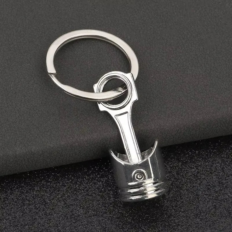Stainless Steel Car Keychain – Brake Disc Turbo Gear Keyring for Men