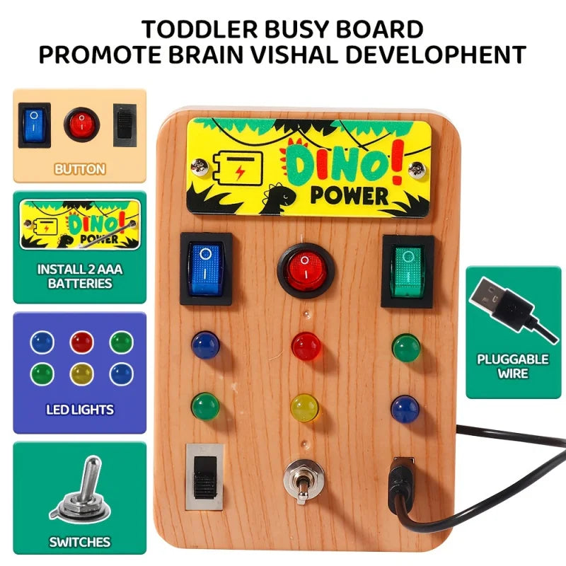 LED Busy Board, Light Switch Sensory Toy for Kids