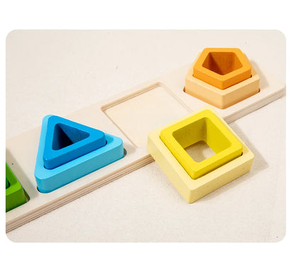 Wooden Sorting Toy, Montessori Stacking Blocks