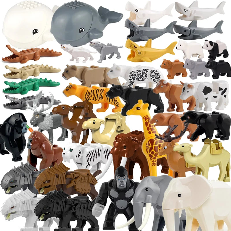 MOC Farm Zoo Animal Building Blocks Educational Toy Set