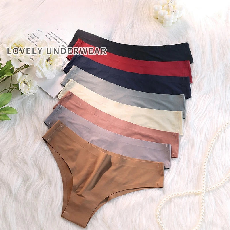 Seamless Brazilian Panties 4PCS Ice Silk Low Rise Briefs