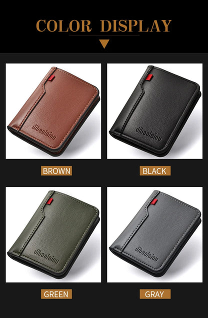 Men's Credit Card Wallet Ultra Thin PU Leather Mini Wallet