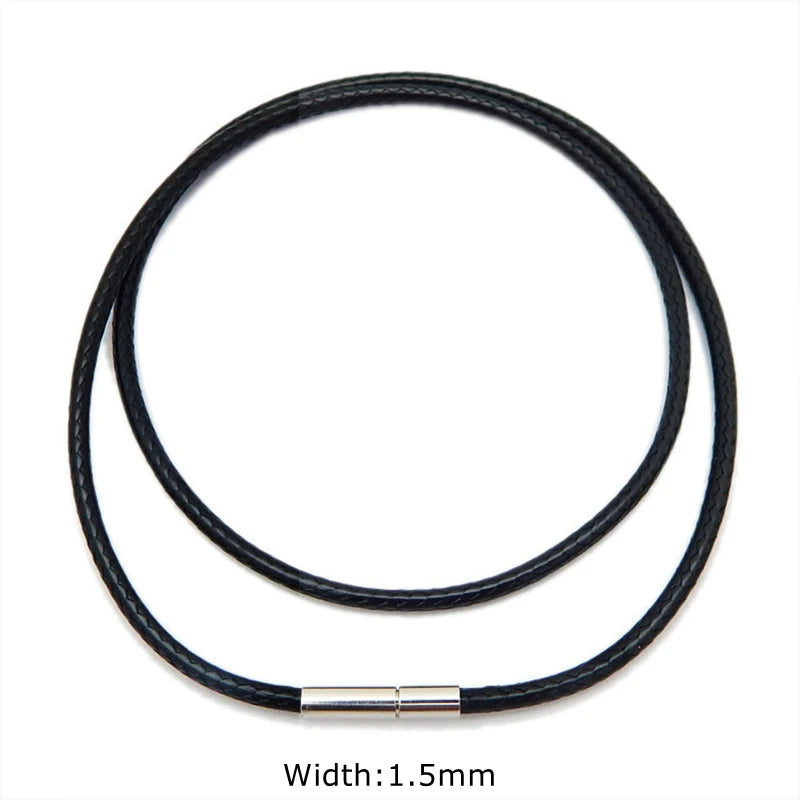 Leather Rope Necklace with Stainless Steel Clasp for Pendants
