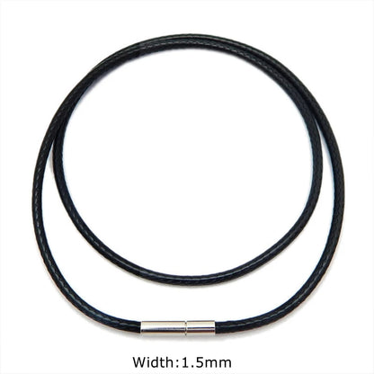 Leather Rope Necklace with Stainless Steel Clasp for Pendants
