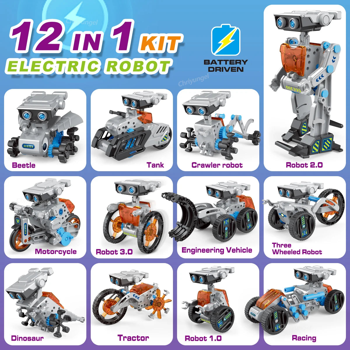 12-in-1 STEM Robot Building Kit – DIY Robotics & Engineering Set