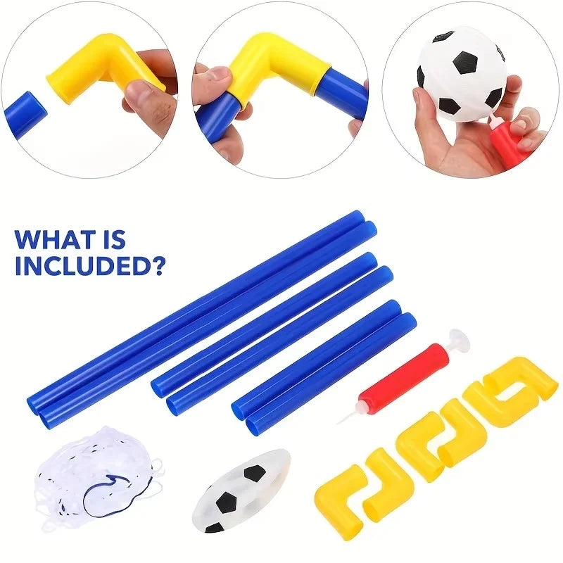 Portable Soccer Goal Set with Ball, Net & Pump