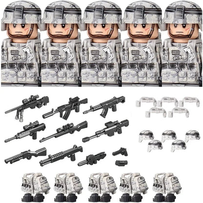 Military Soldier Building Blocks Mini Figure Set with Accessories