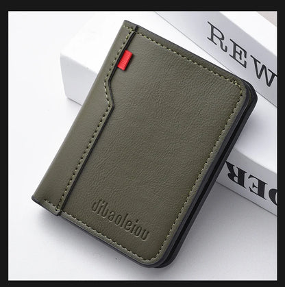 Men's Credit Card Wallet Ultra Thin PU Leather Mini Wallet