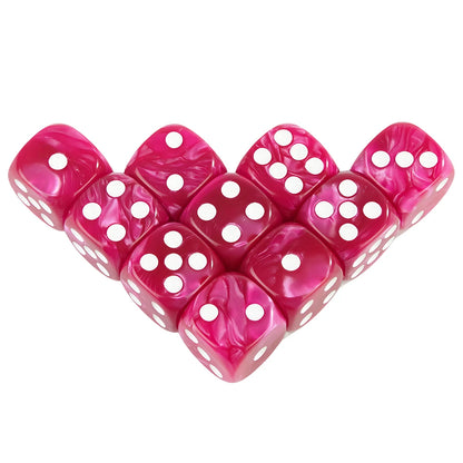 Acrylic Dice Set 10 Piece 16mm Marble D6 Game Dice