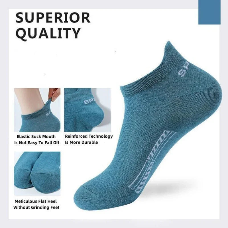 Men's Ankle Socks Breathable Cotton Sports Socks 5 Pairs