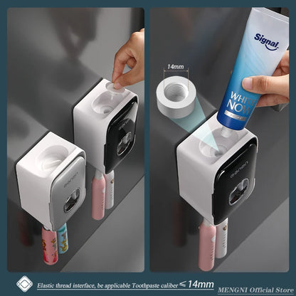 Wall-Mounted Toothpaste Dispenser – Punch-Free Toothbrush Holder