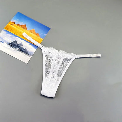 Women's Lace Thong Panties 3PCS Adjustable Low Rise Set