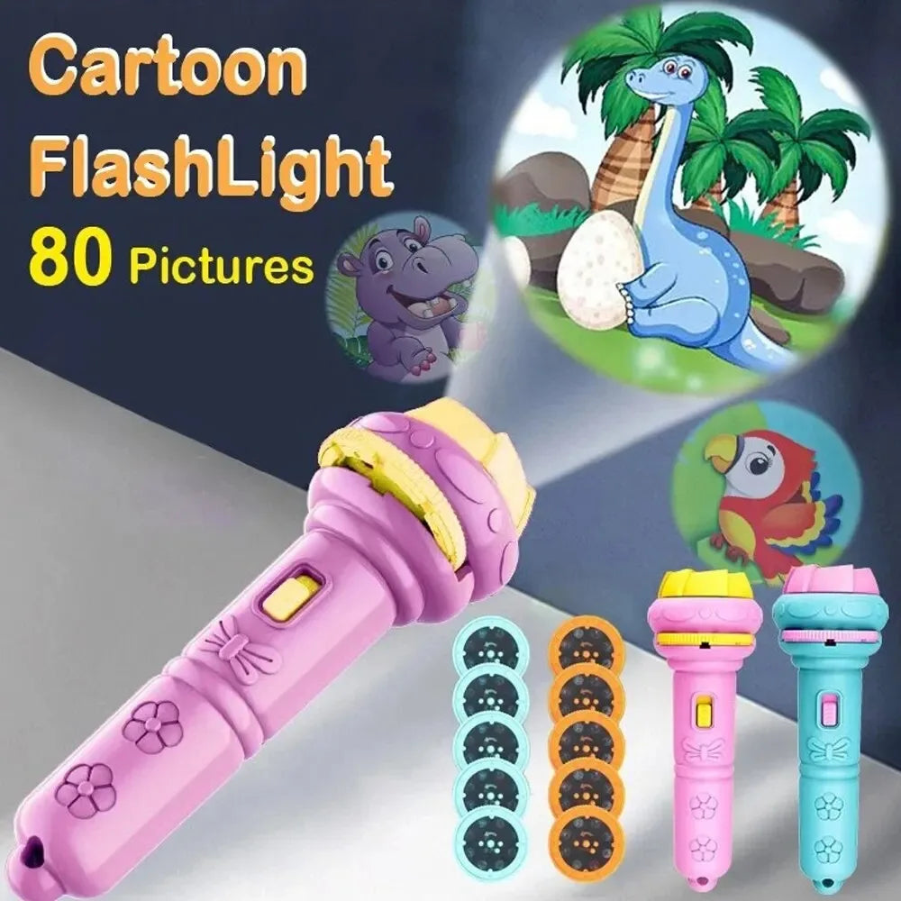 Kids Projection Flashlight Toy with 80 Cartoon Images
