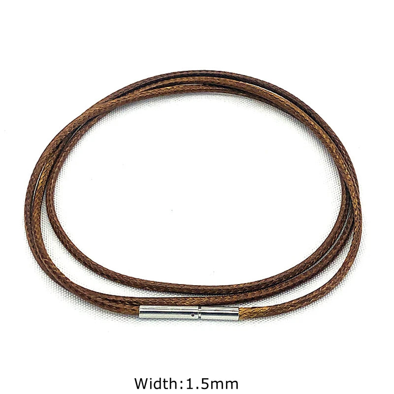 Leather Rope Necklace with Stainless Steel Clasp for Pendants