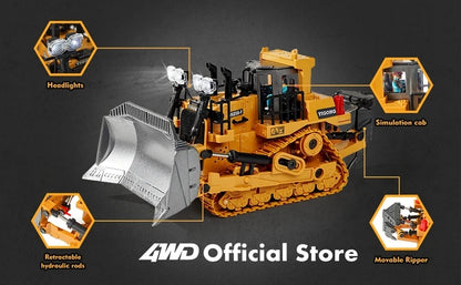 4WD RC Excavator Dump Truck Bulldozer 1:20 Remote Control Toy
