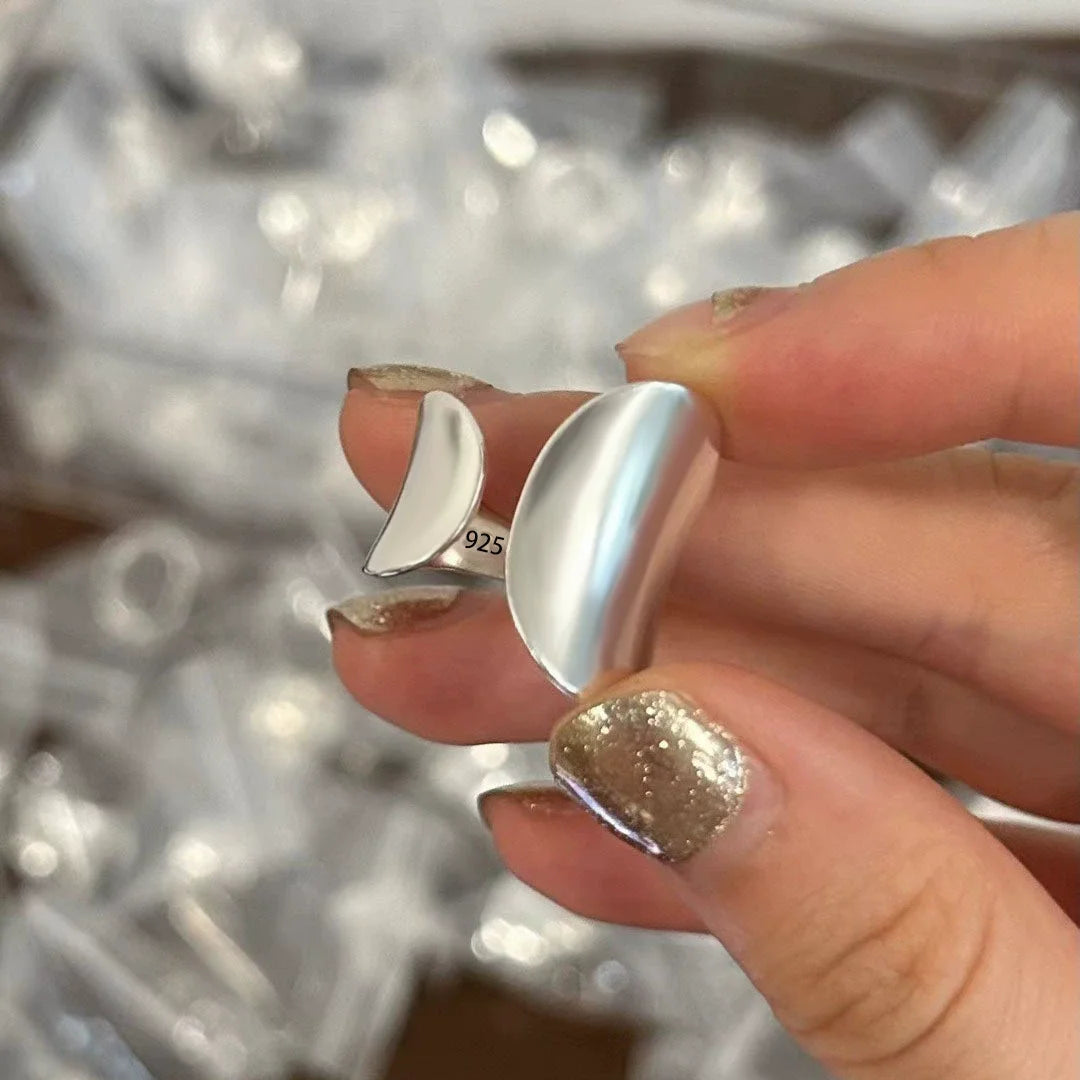 VENTFILLE  925 Sterling Silver Flower Geometry Ring For Women Girl Hollow Out Zircon Grace Wide Jewelry Gift Dropshipping