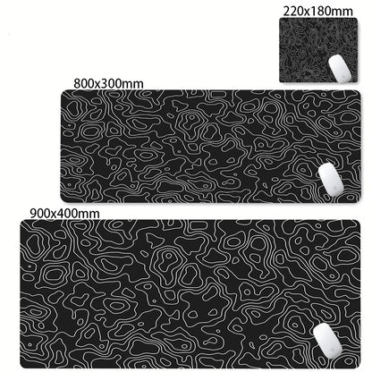 XXL Black & White Desk Mat – Abstract Liquid Gaming Mouse Pad