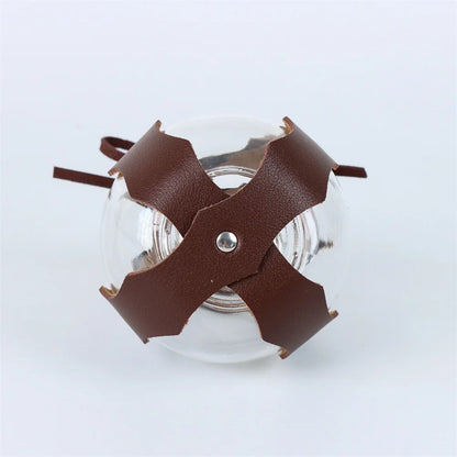 1/6PCS Medieval Belt Cosplay Elf Leaf Embossed Retro Leather Belt With Potion Glass Magic Bottle Viking Knight Halloween Belt