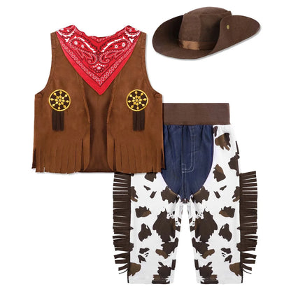 Boys Cowboy Costume 5 Piece Western Dress Up Set