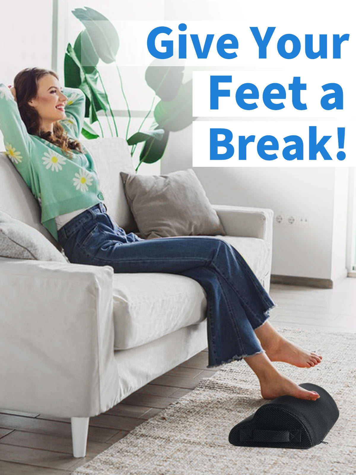 Memory Foam Under Desk Footrest – Office & Gaming Leg Support Pillow