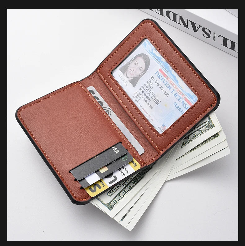 Men's Credit Card Wallet Ultra Thin PU Leather Mini Wallet