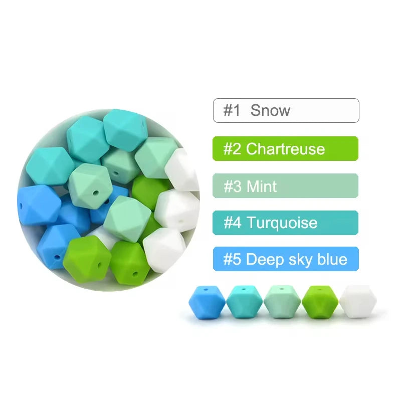 Silicone Hexagon Beads 10pcs Food Grade DIY Jewelry Making