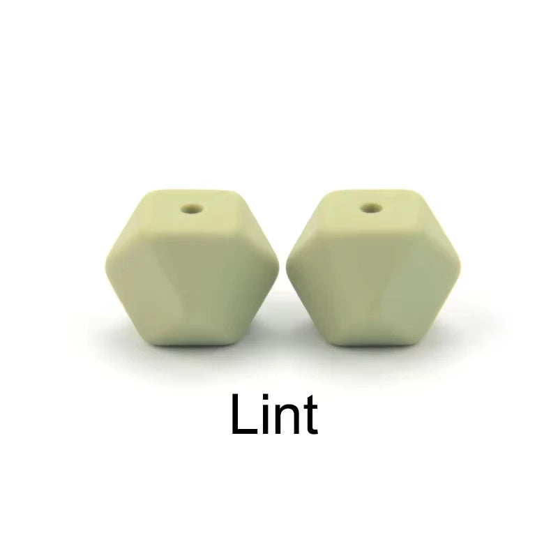 Silicone Hexagon Beads 10pcs Food Grade DIY Jewelry Making