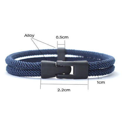 Men's Rope Bracelet – Double Layer Stackable Wristband