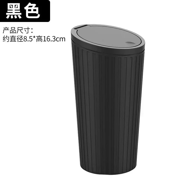 Car Trash Bin – Mini Auto Garbage Can with Lid & Storage Organizer